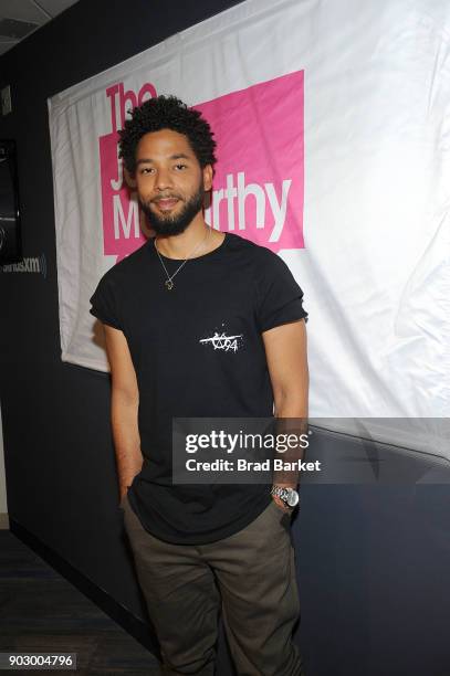 Musican Jussie Smollett vists the SiriusXM Studios on January 9, 2018 in New York City.