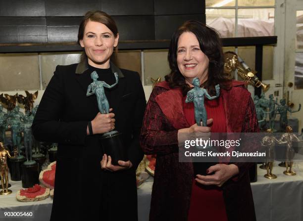 Awards Nominees Clea DuVall and Ann Dowd at the pouring of the actor statuette for the 24th Annual Screen Actors Guild Awards at American Fine Arts...