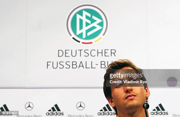 Rene Adler attends the German Football National Team press conference at the Guerzenich Koeln on September 2, 2009 in Cologne, Germany.