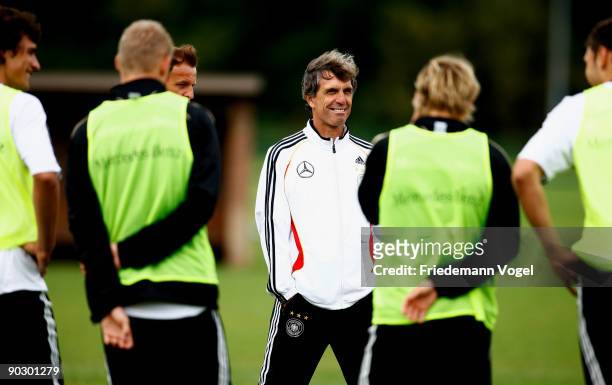 Coach Rainer Adrion of Germany is seen during the U21 Germany training session on September 2, 2009 in Vaals, Netherlands.