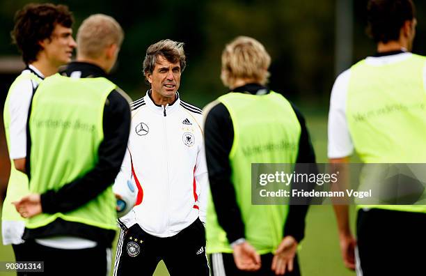 Coach Rainer Adrion of Germany is seen during the U21 Germany training session on September 2, 2009 in Vaals, Netherlands.