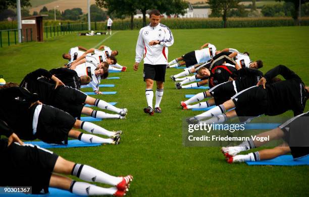 Fitness coach Pedro Gonzalez of Germany is seen during the U21 Germany training session on September 2, 2009 in Vaals, Netherlands.