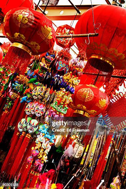 chinese lanterns - wonky fringe stock pictures, royalty-free photos & images