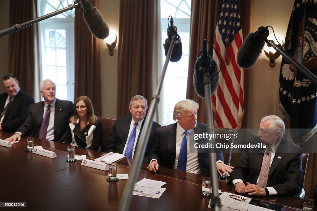 President Trump Meets With Bipartisan Group Of Senators On Immigration