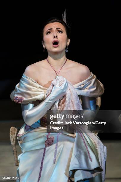 American soprano Isabel Leonard performs during the final dress rehearsal prior to the season premiere of the Metropolitan Opera/Sir Richard Eyre...