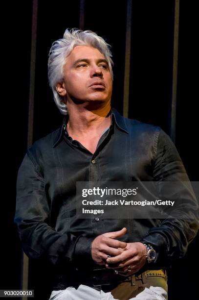 Russian baritone Dmitri Hvorostovsky performs during final rehearsal for 'Don Carlo' before the 2005-2006 Pension Fund Gala at Lincoln Centers...