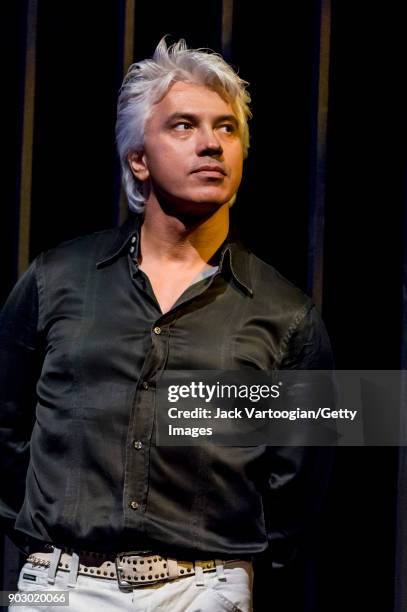 Russian baritone Dmitri Hvorostovsky performs during final rehearsal for 'Don Carlo' before the 2005-2006 Pension Fund Gala at Lincoln Centers...