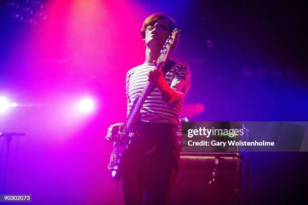 Spider Webb of The Horrors performs on stage on the last day of Leeds Festival at Bramham Park on August 30, 2009 in Leeds, England.