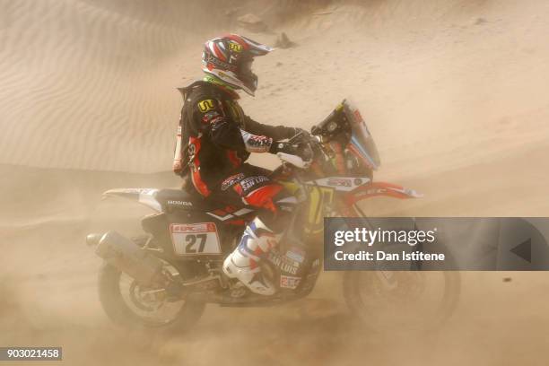 Diego Martin Duplessis of Argentina and MEC rides a Honda CRF 450 Rally in the Classe 2.1 : Super Production during stage four of the 2018 Dakar...