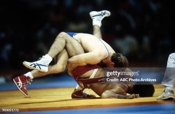 Lou Banach, Joseph Atiyeh, Men's Wrestling competition, Anaheim Convention Center, at the 1984 Summer Olympics, August 7, 1984.