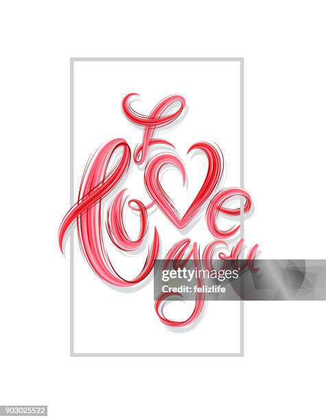 die hand gezeichnete herz mit farbe "love" schriftzug - oil and acrylic stock-grafiken, -clipart, -cartoons und -symbole