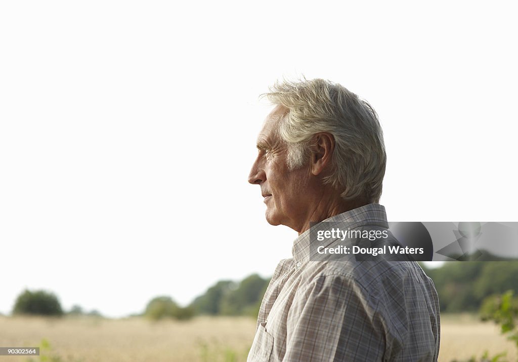 Senior man in countryside.