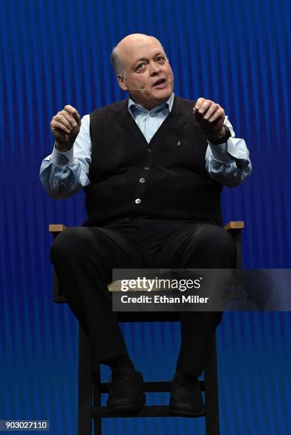 Ford Motor Co. President and CEO Jim Hackett delivers a keynote address at CES 2018 at The Venetian Las Vegas on January 9, 2018 in Las Vegas,...