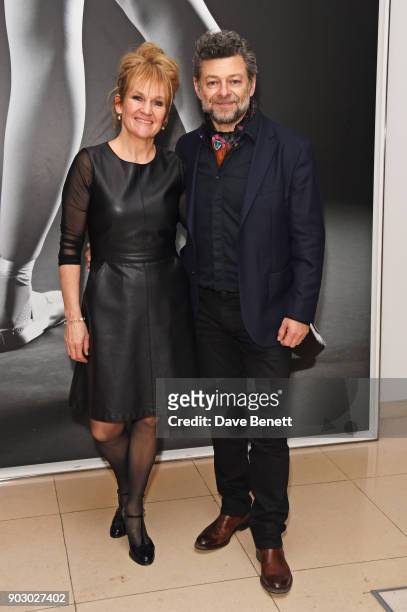 Lorraine Ashbourne and Andy Serkis attend the opening night drinks reception for the English National Ballet's "Song Of The Earth / La Sylphide" at...