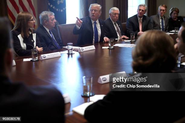 President Donald Trump presides over a meeting about immigration with Republican and Democrat members of Congress, including Rep. Martha McSally ,...