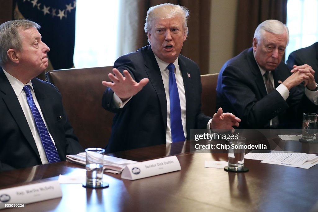 President Trump Meets With Bipartisan Group Of Senators On Immigration