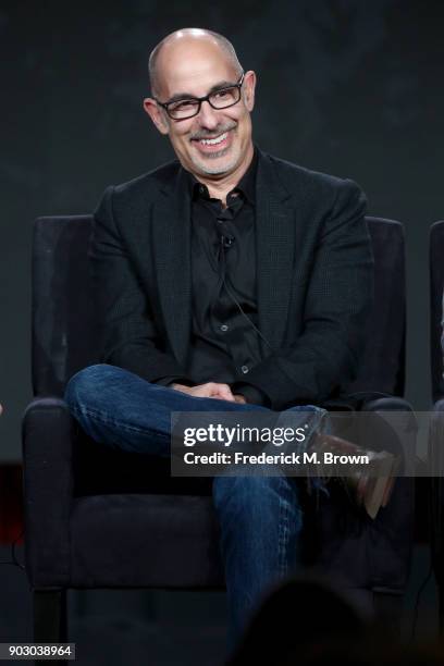 Executive producer David S. Goyer of 'Krypton' on Syfy speaks onstage during the NBCUniversal portion of the 2018 Winter Television Critics...