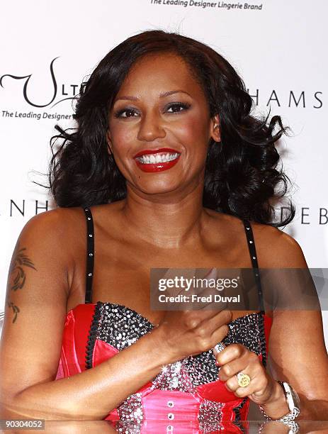 Melanie Brown attends a photocall to celebrate Ultimo's 10th birthday at Debenhams on September 2, 2009 in London, England.