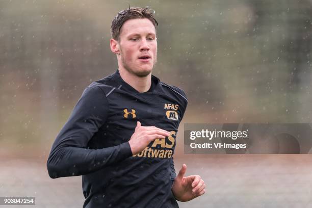 Wout Weghorst of AZ at a condition test during a training session of AZ Alkmaar at the La Elba Club Resort on January 09, 2018 in Estepona, Spain