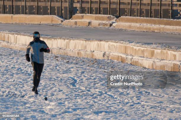 Views from North Avenue beach on January 6, 2017 in Chicago, Illinois.