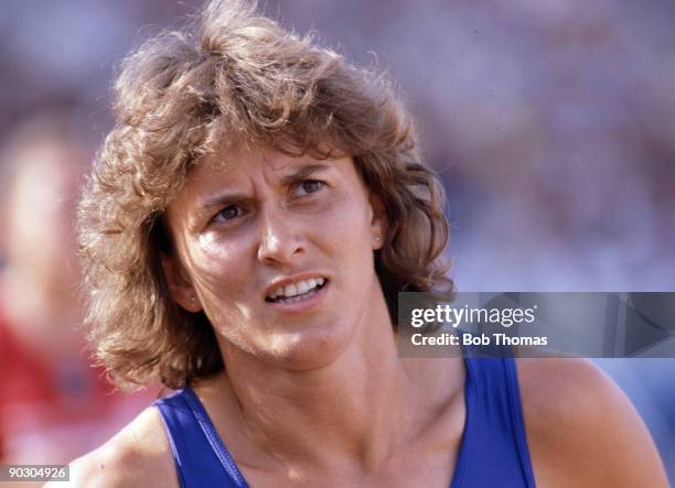 Marlies Gohr of East Germany, part of the silver medal winnning team in the women's 4 x 100m relay at the 2nd World Athletics Championships held at...