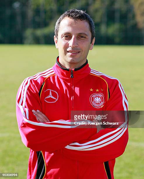Assistant coach Iraklis Metaxas of the U19 National Team poses during the team presentation on September 2, 2009 in Aachen, Germany.