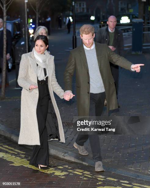 Prince Harry and Meghan Markle visit Reprezent 107.3FM on January 9, 2018 in London, England. The Reprezent training programme was established in...