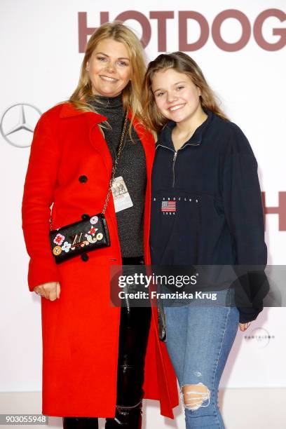 Anne-Sophie Briest and her daughter Faye Montana attend the 'Hot Dog' Premiere at CineStar on January 9, 2018 in Berlin, Germany.