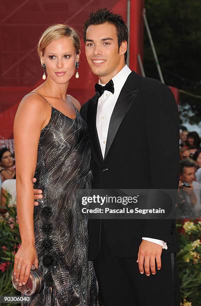 Swimmers Federica Pellegrini and Luca Marin attends the Opening Ceremony and Baaria Red Carpet at the Sala Grande during the 66th Venice Film...