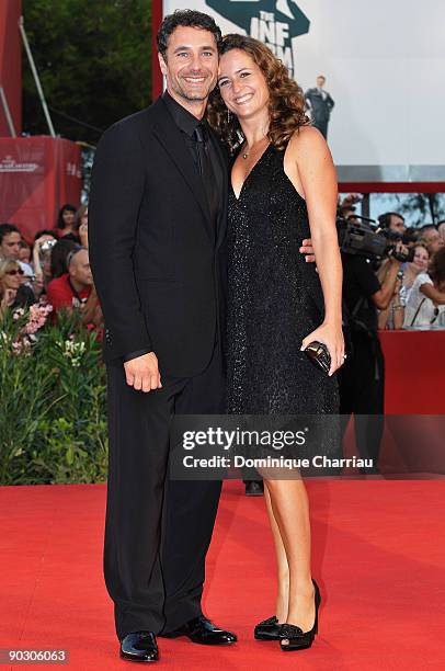 Actor Raul Bova and wife Chiara Giordano attend the Opening Ceremony and "Baaria" Premiere at the Sala Grande during the 66th Venice International...