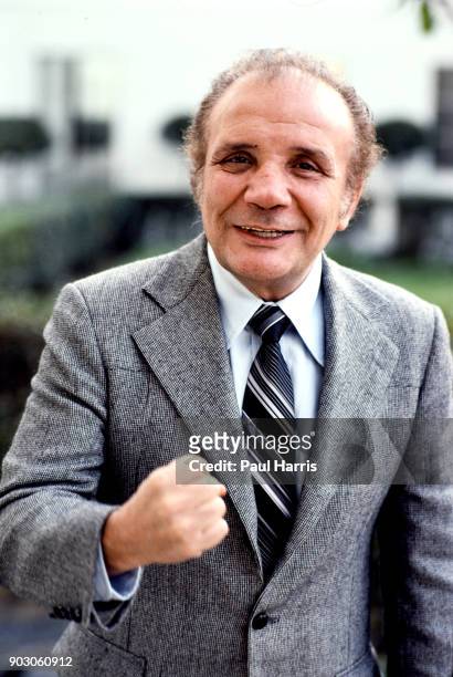 Jake LaMotta a boxer who's life was told in the film Raging Bull starring Robert DeNiro poses and gives an interview March 16, 1981 in an office in...