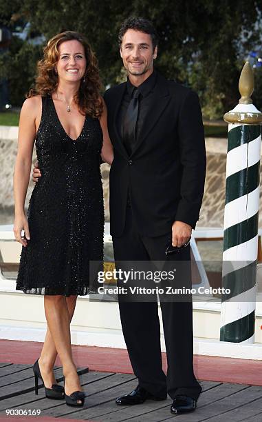 Actor Raoul Bova and wife Chiara Giordano attends the Opening Ceremony and Baaria Red Carpet at the Sala Grande during the 66th Venice Film Festival...