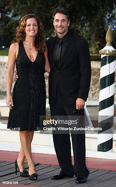 Actor Raoul Bova and wife Chiara Giordano attends the Opening Ceremony and Baaria Red Carpet at the Sala Grande during the 66th Venice Film Festival...