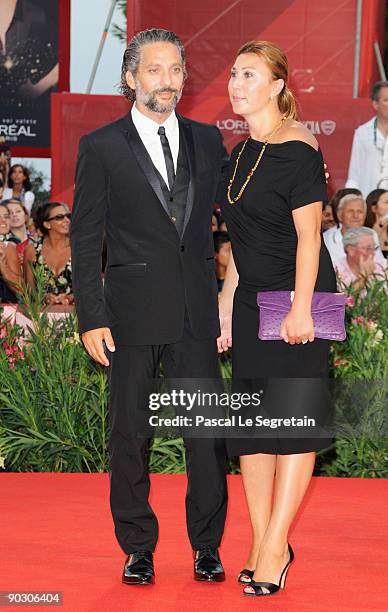 Actor Beppe Fiorello and Eleonora Pratelli attend the Opening Ceremony and "Baaria" Premiere at the Sala Grande during the 66th Venice International...