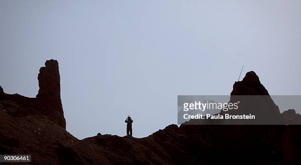 An Afghan deminer stands on top of the archaelogical site of Shahr-i-Zohak September 2 , 2009 in Bamiyan, Afghanistan. Afghan Technical Concultants...