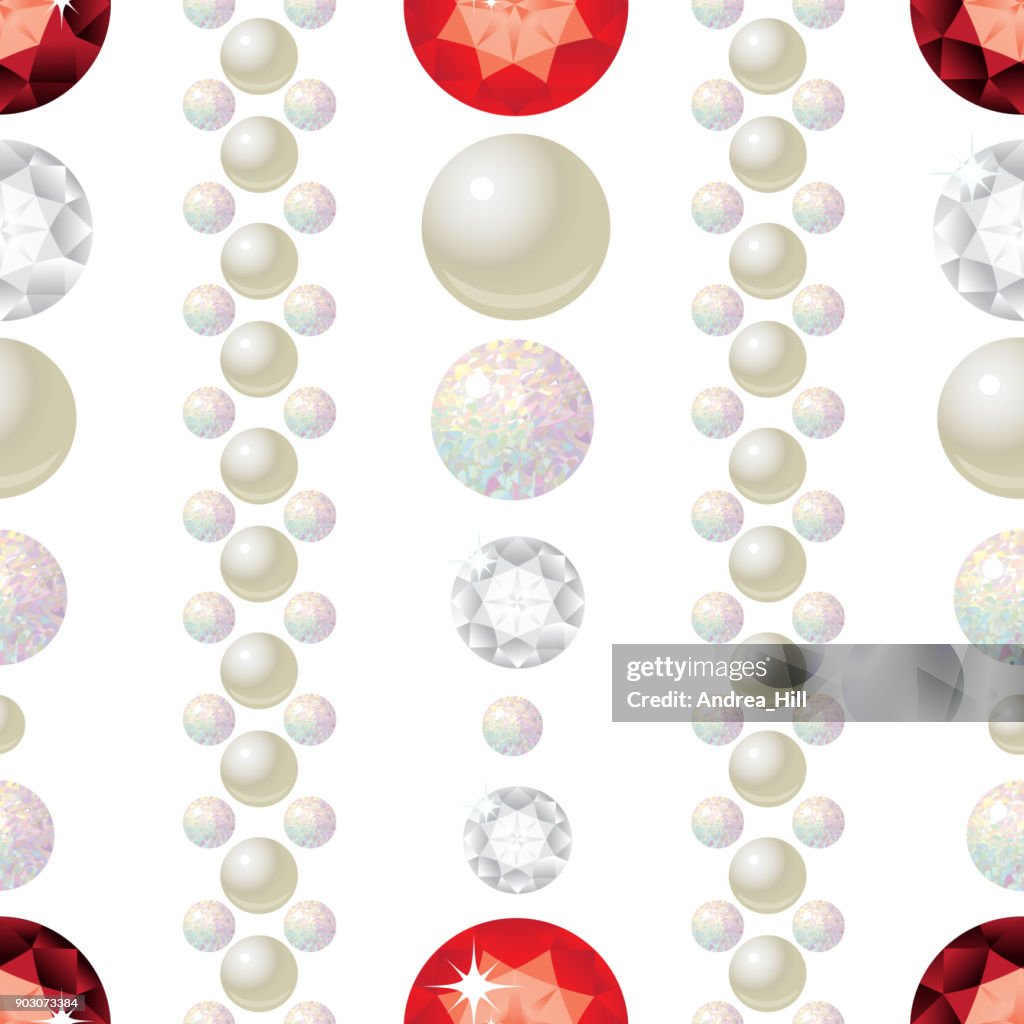 Pedra preciosa sem costura padrão. Ilustração em vetor.