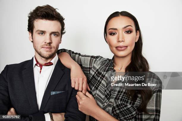 Actors Jack Cutmore-Scott and Ilfenesh Hadera from ABC's 'Deception' pose for a portrait during the 2018 Winter TCA Getty Images Portrait Studio at...