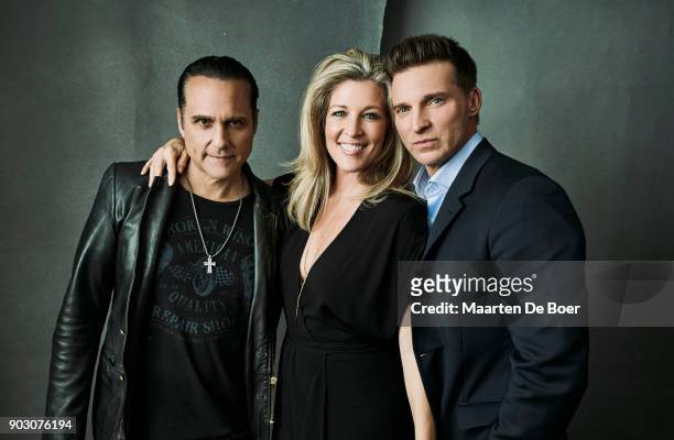 Actors Maurice Benard, Laura Wright and Steve Burton from ABC's 'General Hospital' pose for a portrait during the 2018 Winter TCA Getty Images...