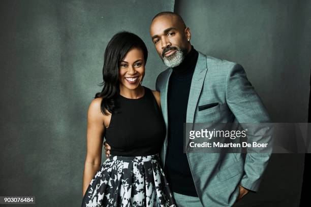Actors Vinessa Antoine and Donnell Turner from ABC's 'General Hospital' pose for a portrait during the 2018 Winter TCA Getty Images Portrait Studio...