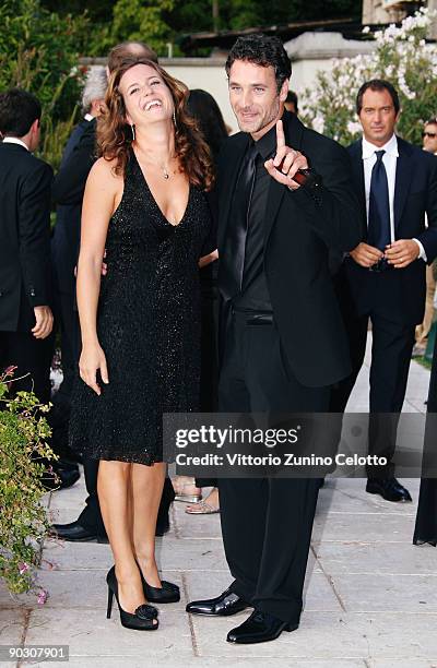 Actor Raul Bova and wife Chiara Giordano attend the Opening Ceremony and Baaria Red Carpet at the Sala Grande during the 66th Venice Film Festival on...