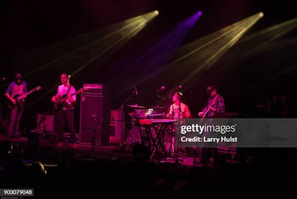 Aqueous is the musical group opening for Umphrey's McGee at the Fillmore auditorium in Denver, Colorado on December 29, 2017.