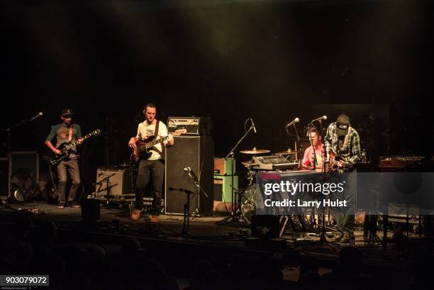 Aqueous is the musical group opening for Umphrey's McGee at the Fillmore auditorium in Denver, Colorado on December 29, 2017.