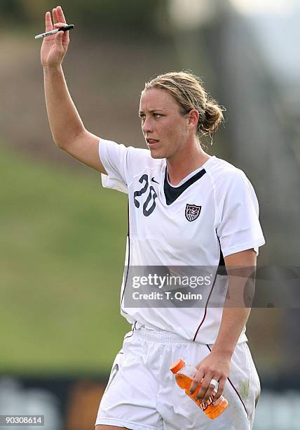 Abby Wambach is prepared to sign autographs at the end of the game. US women's national team survived a close game with Iceland, Abby Wambach's...