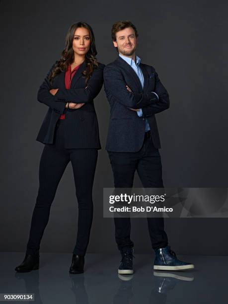 Walt Disney Television via Getty Images's "Deception" stars Ilfenesh Hadera as Kay Daniels and Jack Cutmore-Scott as Cameron Black/Jonathan Black.