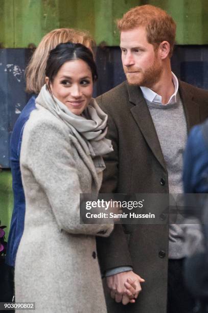 Prince Harry and Meghan Markel visit Reprezent 107.3FM on January 9, 2018 in London, England. The Reprezent training programme was established in...