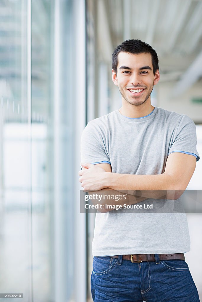 Young man smiling