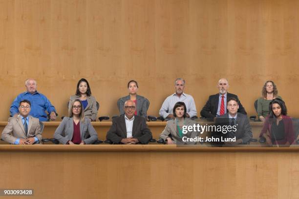 impassive jury - jury box stock pictures, royalty-free photos & images