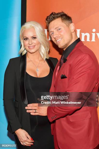 Maryse Ouellet and The Miz attends the 2018 NBCUniversal Winter Press Tour at The Langham Huntington, Pasadena on January 9, 2018 in Pasadena,...