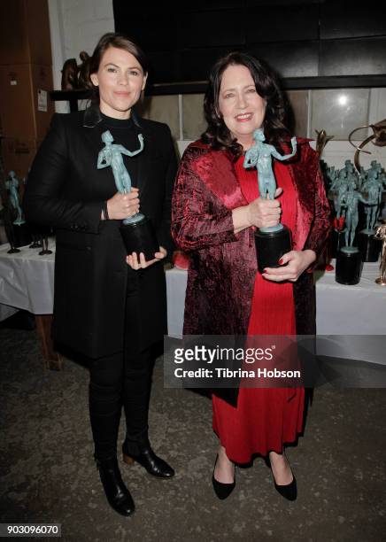 Awards Nominees Clea DuVall and Ann Dowd at the pouring of the actor statuette for the 24th Annual Screen Actors Guild Awards at American Fine Arts...