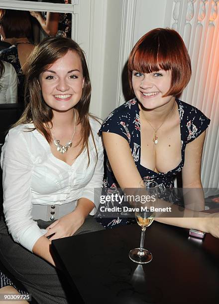 Lucy May Barker and Charlotte Wakefield attend the after party following the press night of 'I Bought a Blue Car Today', at The Waldorf Hilton Hotel...